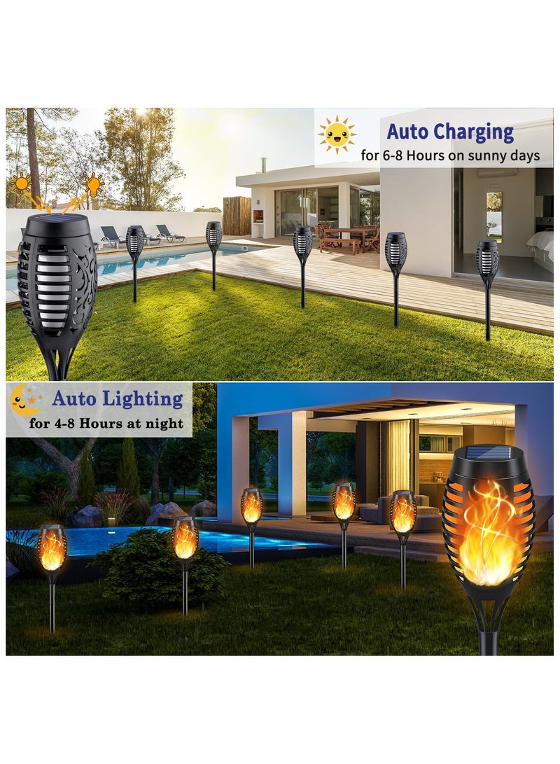 NANAO 12-Pack Solar Torches with Flickering Flame, Solar Lights Outdoor Waterproof, Garden Lights Solar Outdoor, LED Solar Powered Flame Lights for Outdoor Decorations for Yard Pathway Patio Lighting - Image 3