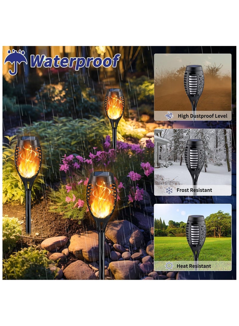 NANAO 12-Pack Solar Torches with Flickering Flame, Solar Lights Outdoor Waterproof, Garden Lights Solar Outdoor, LED Solar Powered Flame Lights for Outdoor Decorations for Yard Pathway Patio Lighting - Image 4