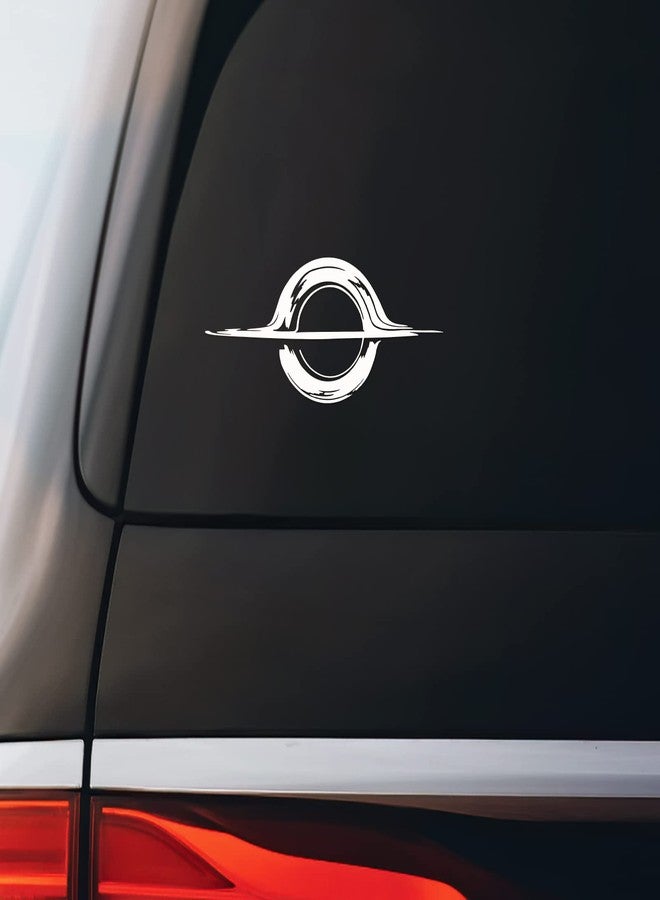 Bargain Max Decals ملصق ثقب أسود دفتر سيارة لابتوب 5.5"x2.5" (أبيض) - Image 1