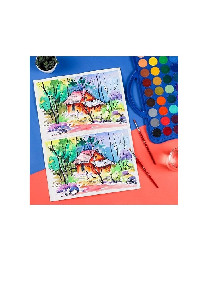 دومس كيك ألوان مائية درجة ممتازة 23 ملم من دومز للطلاب مع فرشاة - 24 لونًا - Image 3