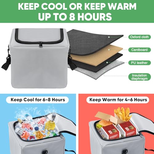 Simniam Car Trunk Organizer with Insulated Grocery Bag- 110L High Capacity Car Storage Box, with 4 Compartments, Reflective Strip, Cover, for Auto, SUV, Truck, Minivan - Image 5