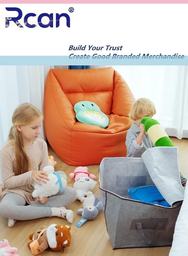 ركان 5 عبوات من أكياس تخزين الملابس سعة 90 لترًا، منظمات ملابس ذات سعة كبيرة مع مقابض معززة، قماش سميك قابل للتنفس، حاويات قابلة للطي تحت السرير لبطانية الفراش - Image 3