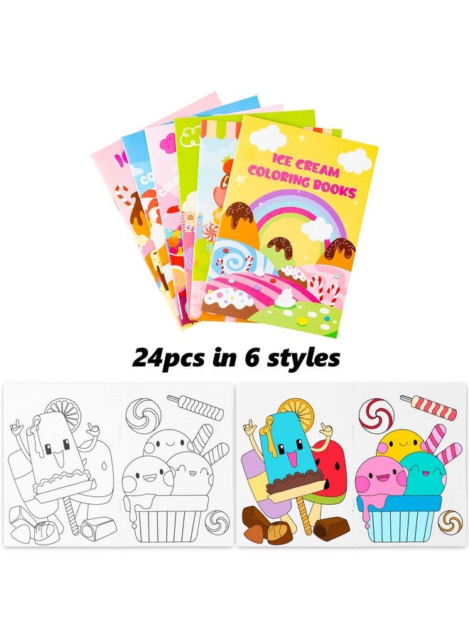 WATINC 24Pcs Ice Cream Coloring Books For Kids Summer Desserts Sweet Treats Donut Coloring Book Diy Art Color Booklet Activity Learning Materials For Preschooler Kindergarten Party Favor Supplies - Image 4