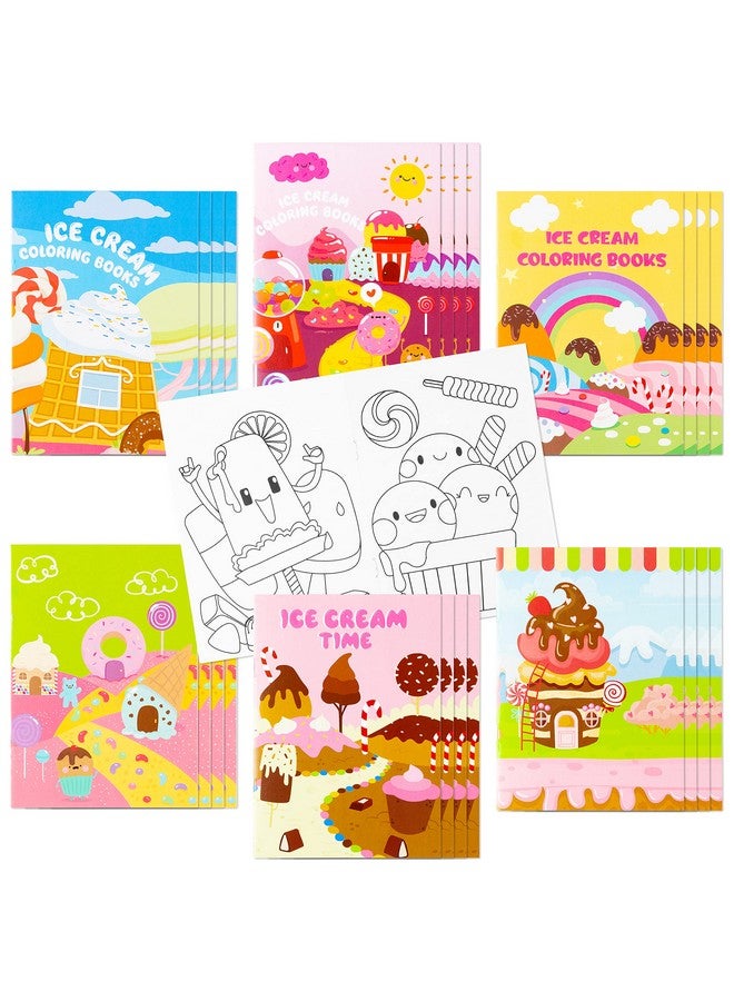 WATINC 24Pcs Ice Cream Coloring Books For Kids Summer Desserts Sweet Treats Donut Coloring Book Diy Art Color Booklet Activity Learning Materials For Preschooler Kindergarten Party Favor Supplies - Image 2