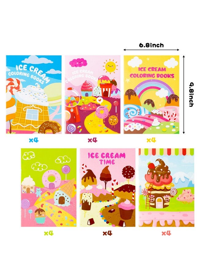 WATINC 24Pcs Ice Cream Coloring Books For Kids Summer Desserts Sweet Treats Donut Coloring Book Diy Art Color Booklet Activity Learning Materials For Preschooler Kindergarten Party Favor Supplies - Image 3