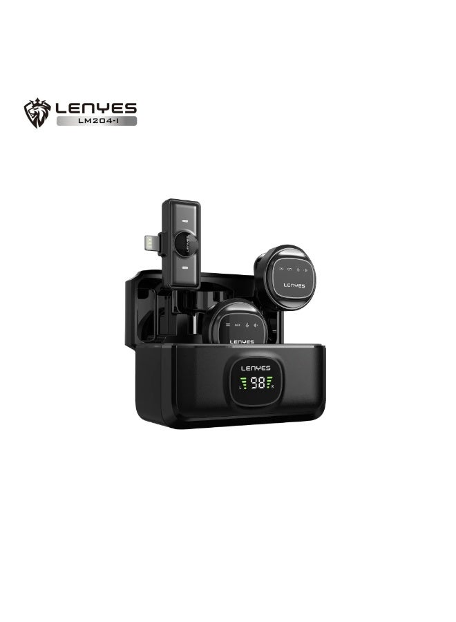 Lenyes LM204-I Dual Wireless Lavalier Microphone for iPhone with Intelligent Noise Cancellation - Image 1