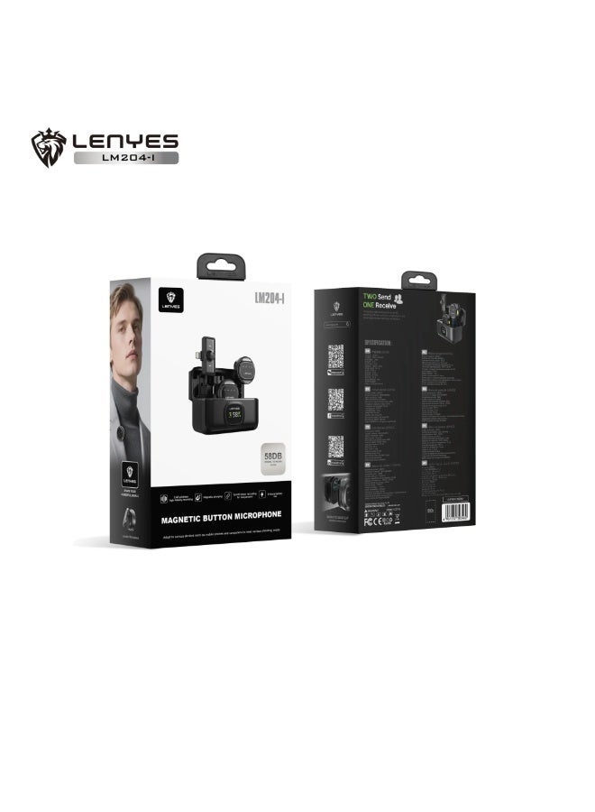 Lenyes LM204-I Dual Wireless Lavalier Microphone for iPhone with Intelligent Noise Cancellation - Image 2