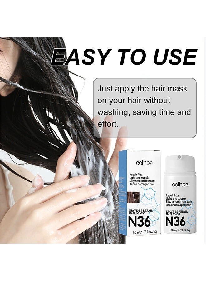 EELHOE N36 Leave-in Repair Hair Mask,Repair Frizz ,Light and Supple Silky Smooth Care,Has The Effect Of Improving Hair,Enhancing And Nourishing Hair,Making It Light And Smooth 50ml - Image 3