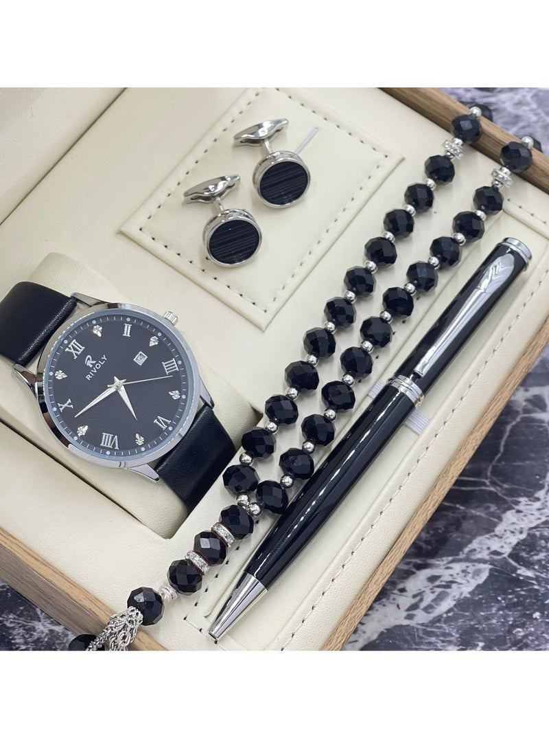 Watch A men's watch set consisting of a watch, a rosary, a cup and a pen 