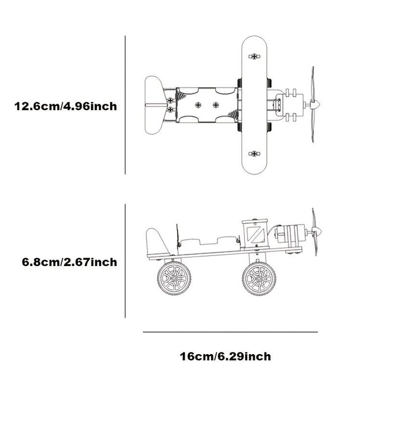 DIY Wooden Airplane Model Kit Small Aircraft Educational Physics Experiment STEAM Toy - Image 4