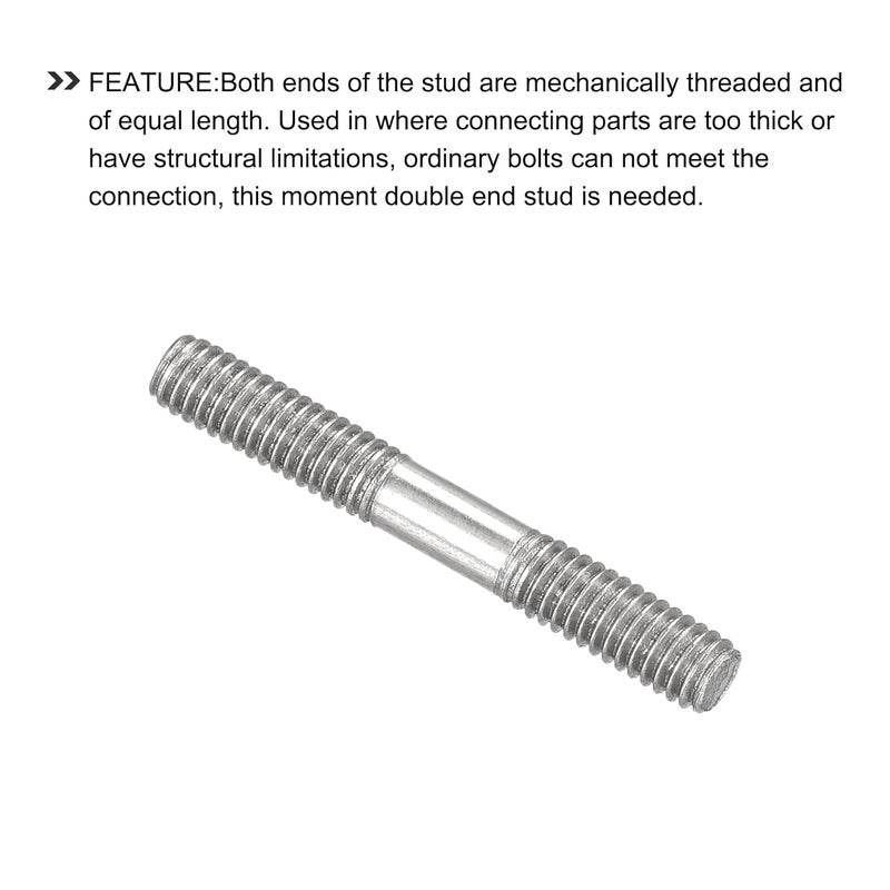 METALLIXITY Double Ended Stud Screws (M4 Thread 30mm Length) 5pcs, 304 Stainless Steel Dual Threaded Rod Bolts - for House Maintenance - Image 4
