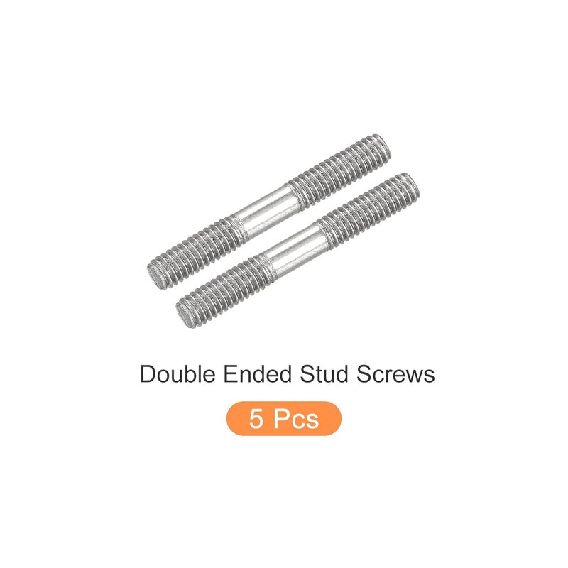 METALLIXITY Double Ended Stud Screws (M4 Thread 30mm Length) 5pcs, 304 Stainless Steel Dual Threaded Rod Bolts - for House Maintenance - Image 5