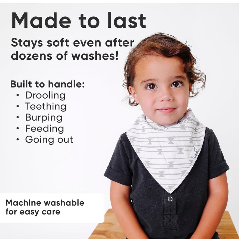 Copper Pearl 6 Pack Soft Cotton Baby Bibs for Drooling and Teething, Absorbent Drool Bibs for Baby Girl and Boy, Adjustable to Fit Newborns to Toddlers, Tons of Styles (Hawk Set) - Image 3