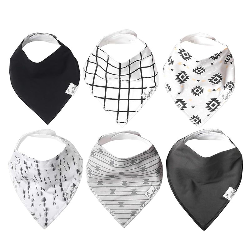 Copper Pearl 6 Pack Soft Cotton Baby Bibs for Drooling and Teething, Absorbent Drool Bibs for Baby Girl and Boy, Adjustable to Fit Newborns to Toddlers, Tons of Styles (Hawk Set) - Image 1