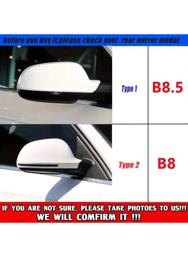 لكمبيوتر Audi A4 A5 B8 B8.5 Q3 A6 C6 4F S6 غطاء مرآة الرؤية الخلفية الجانبية الأيسر والأيمن، كربون لوك أسود لامع، ملحقات سيارة للترقية الخارجية - Image 4