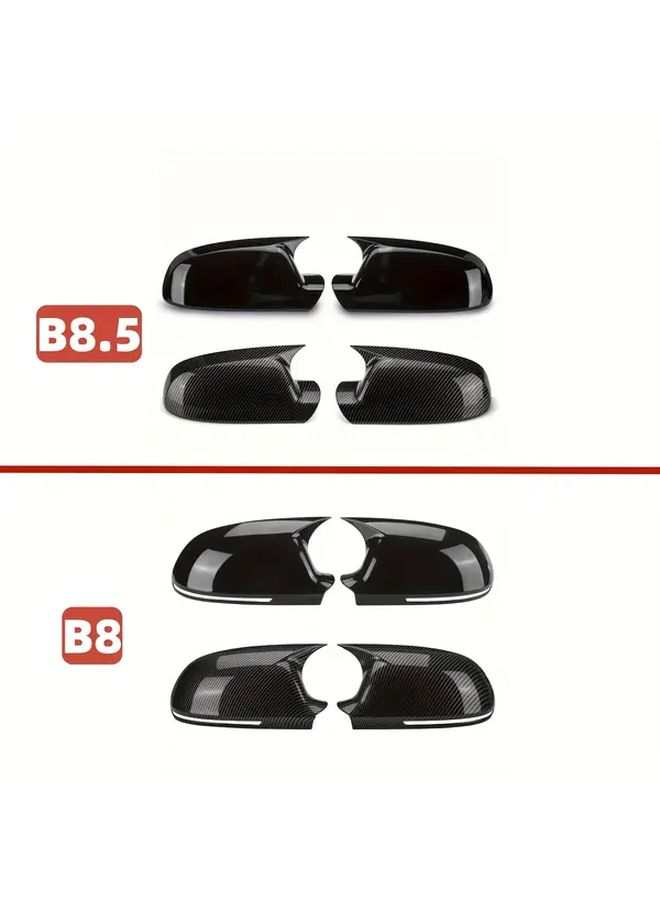 لكمبيوتر Audi A4 A5 B8 B8.5 Q3 A6 C6 4F S6 غطاء مرآة الرؤية الخلفية الجانبية الأيسر والأيمن، كربون لوك أسود لامع، ملحقات سيارة للترقية الخارجية - Image 3