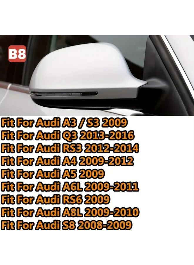لكمبيوتر Audi A4 A5 B8 B8.5 Q3 A6 C6 4F S6 غطاء مرآة الرؤية الخلفية الجانبية الأيسر والأيمن، كربون لوك أسود لامع، ملحقات سيارة للترقية الخارجية - Image 5