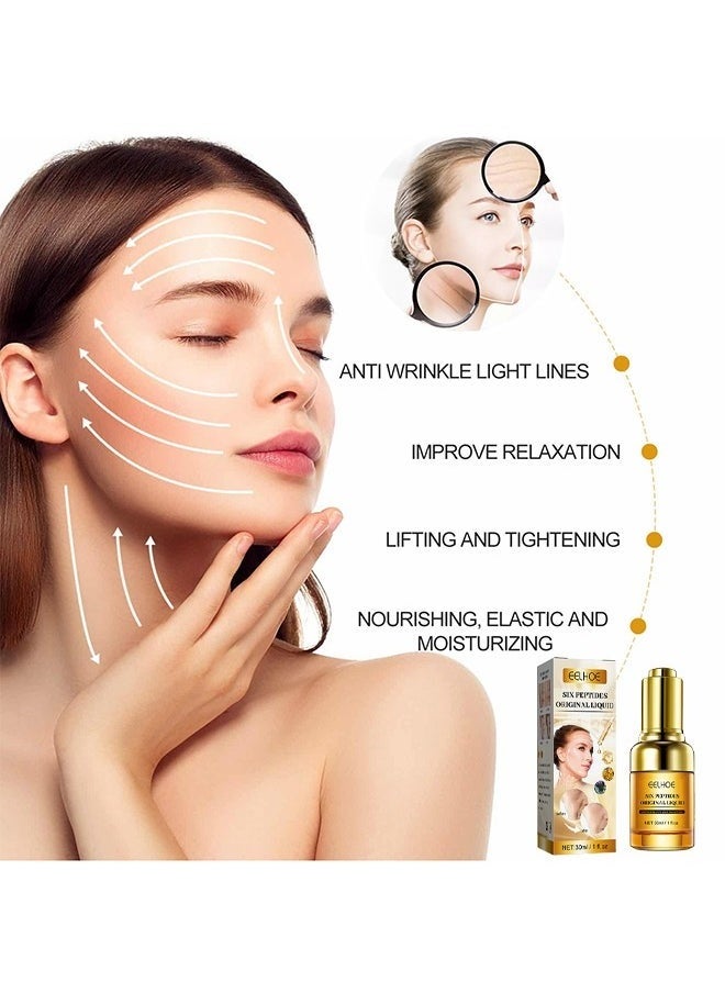 EELHOE Six Peptides Original Liquid，Hexapeptide Facial Essence Anti-wrinkle Anti-aging Firming Moisturizing Serum Skin Care Pamper Your Skin Keep It Hydrated 30ml  - Image 2