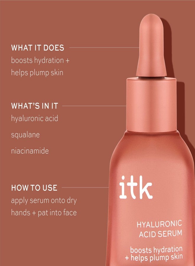 ITK Hyaluronic Acid Serum with Niacinamide & Squalane - Hydration & Plumping Anti-Aging Serum For Face - Deep Moisture Hydrating Face Serum For Sensitive + Dry Skin - Vegan + Cruelty Free, 1 Fl Oz - Image 3