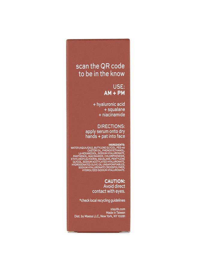 ITK Hyaluronic Acid Serum with Niacinamide & Squalane - Hydration & Plumping Anti-Aging Serum For Face - Deep Moisture Hydrating Face Serum For Sensitive + Dry Skin - Vegan + Cruelty Free, 1 Fl Oz - Image 2