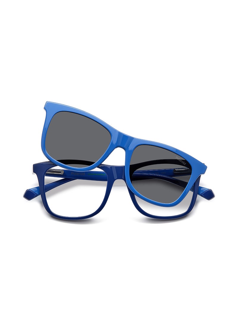 Polaroid Kids Unisex Polarized Rectangular Sunglasses - Pld 8055/Cs Blue Millimeter - Lens Size: 46 Mm  - Image 4