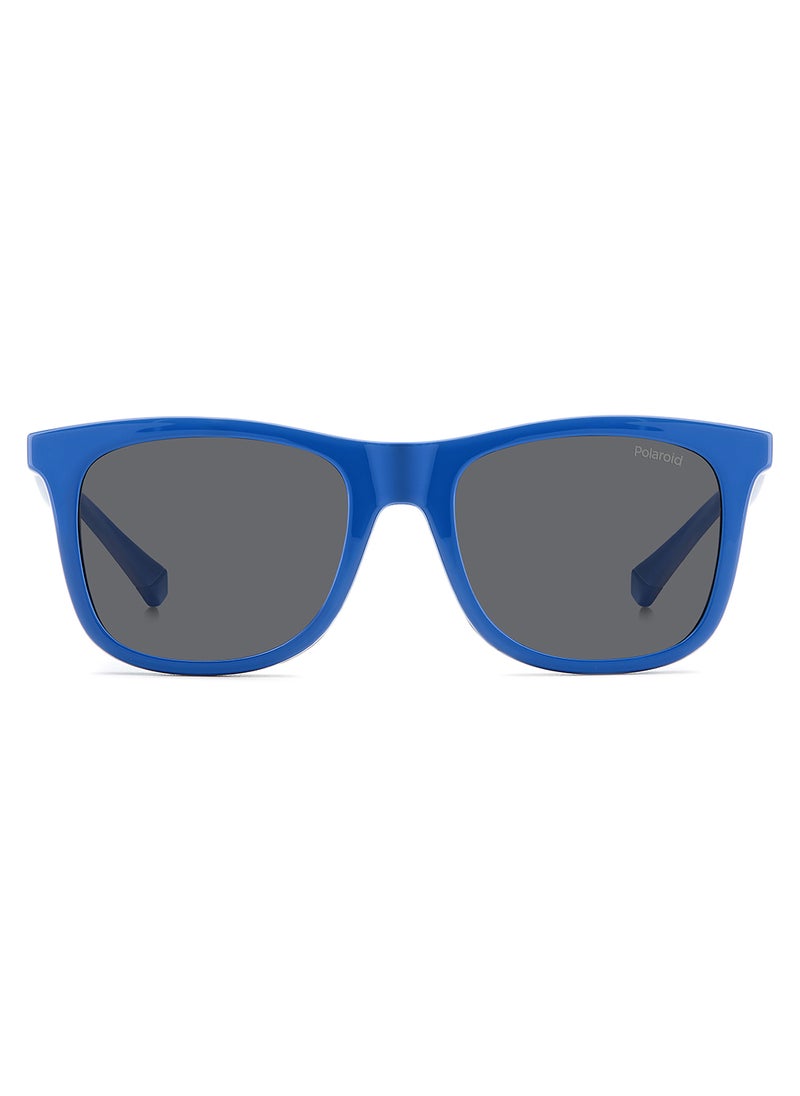 Polaroid Kids Unisex Polarized Rectangular Sunglasses - Pld 8055/Cs Blue Millimeter - Lens Size: 46 Mm  - Image 3