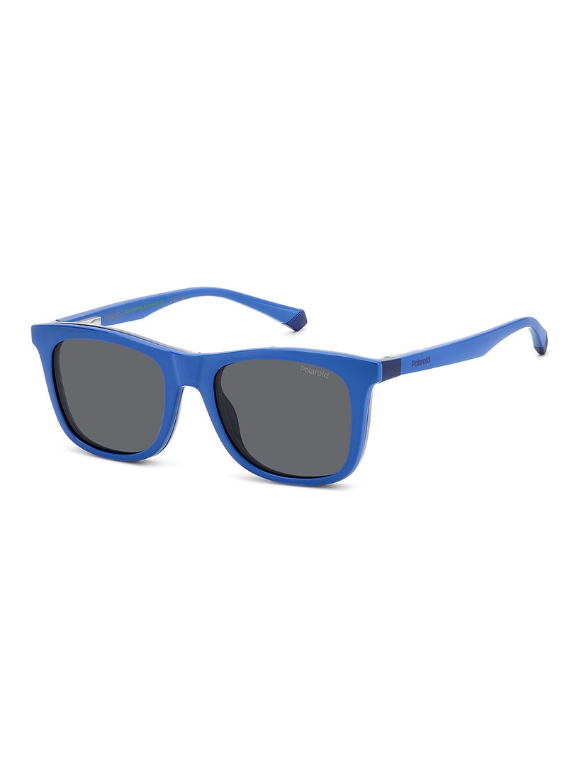 Polaroid Kids Unisex Polarized Rectangular Sunglasses - Pld 8055/Cs Blue Millimeter - Lens Size: 46 Mm  - Image 5