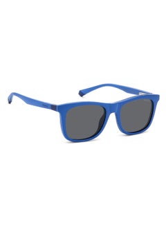 Polaroid Kids Unisex Polarized Rectangular Sunglasses - Pld 8055/Cs Blue Millimeter - Lens Size: 46 Mm  - Image 2
