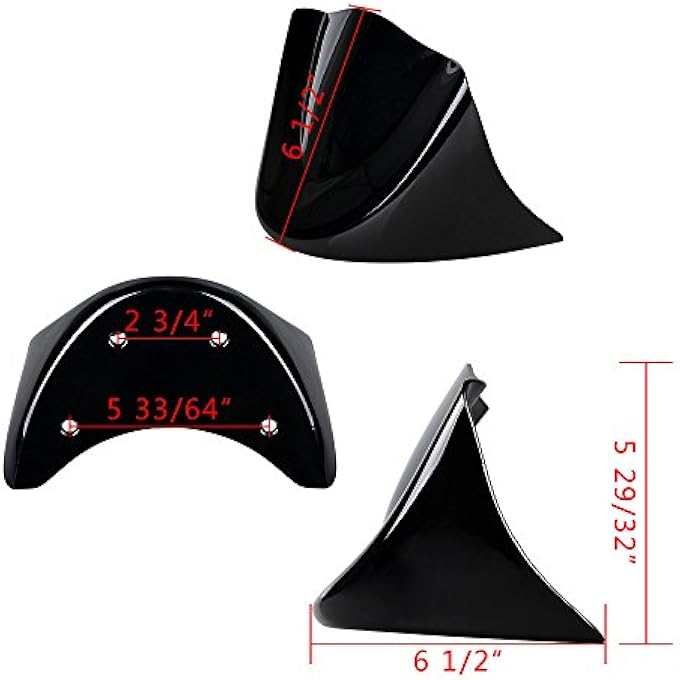 Astra Depot Glossy Black Lower Front Chin Spoiler Air Dam Fairing Windshield Mudguard Cover with Metal Bracket Compatible with 2006-17 Harley Dyna - Image 3