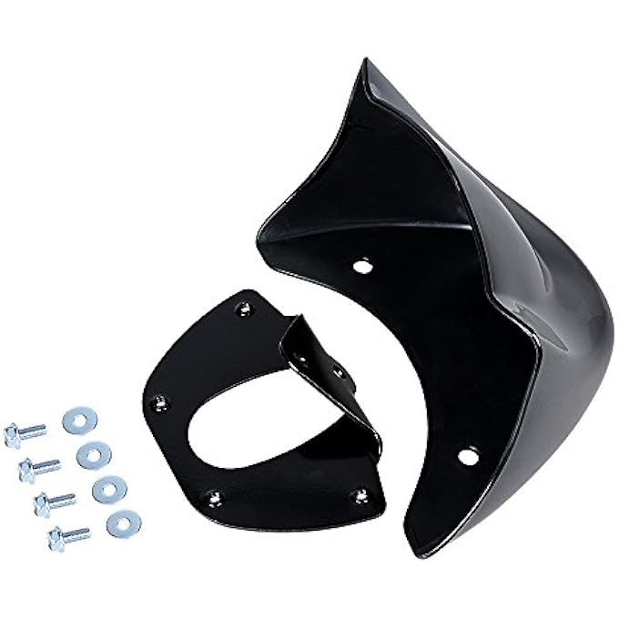 Astra Depot Glossy Black Lower Front Chin Spoiler Air Dam Fairing Windshield Mudguard Cover with Metal Bracket Compatible with 2006-17 Harley Dyna - Image 4