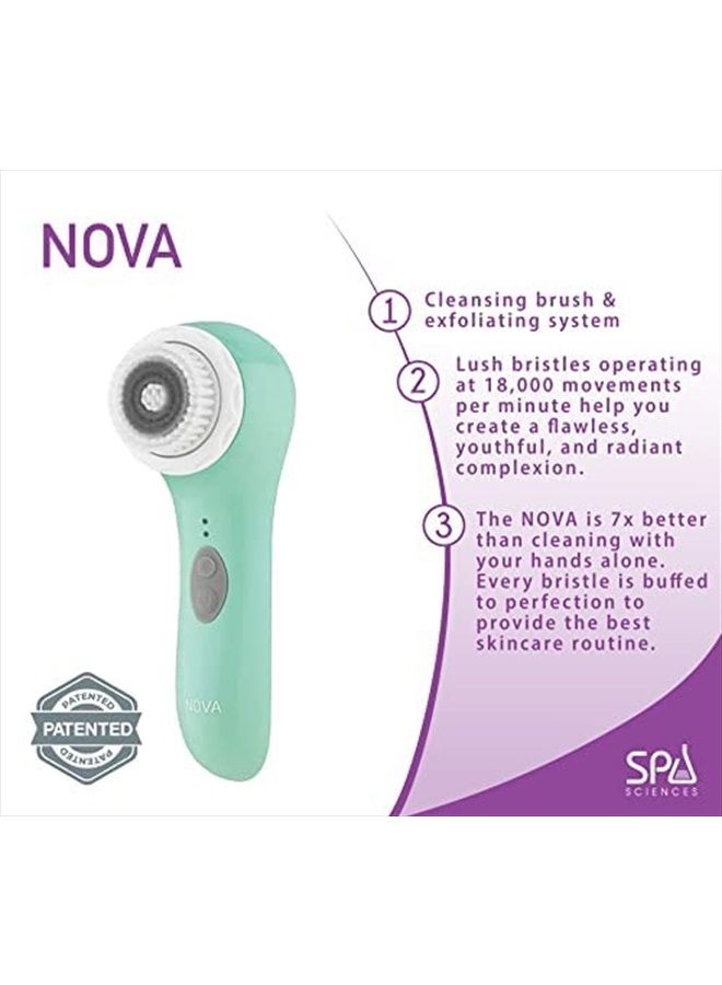 Spa Sciences - NOVA - Patented Sonic Facial Cleansing Brush & Exfoliating System (Not a Spin Brush) - All Skin Types - 3 Speeds - Waterproof - USB Rechargeable w/Charging Base - Image 4