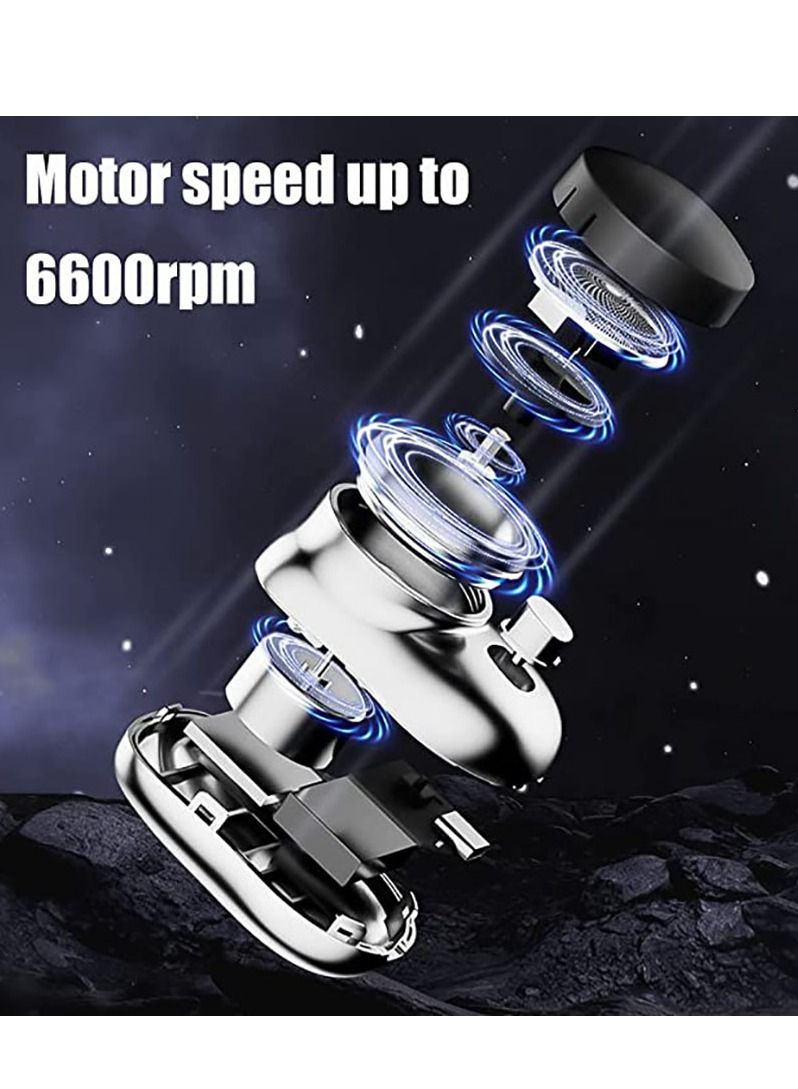 New small shaver miniature brushless electric shaver portable men's home mini beard knife ultra-long endurance automatic shaver upgraded 6-blade portable shaver USB charging (silver) - Image 5
