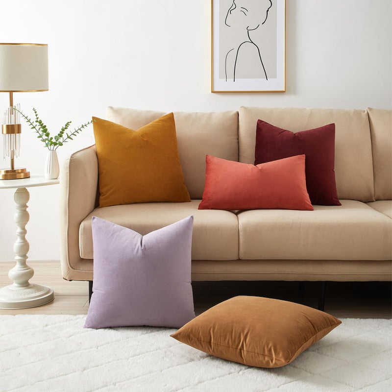 JUSPURBET أغطية رمي المخمش في juspurbet convels 28 × 28 بوصة مجموعة من 2 لأريكة غرفة المعيش - Image 4