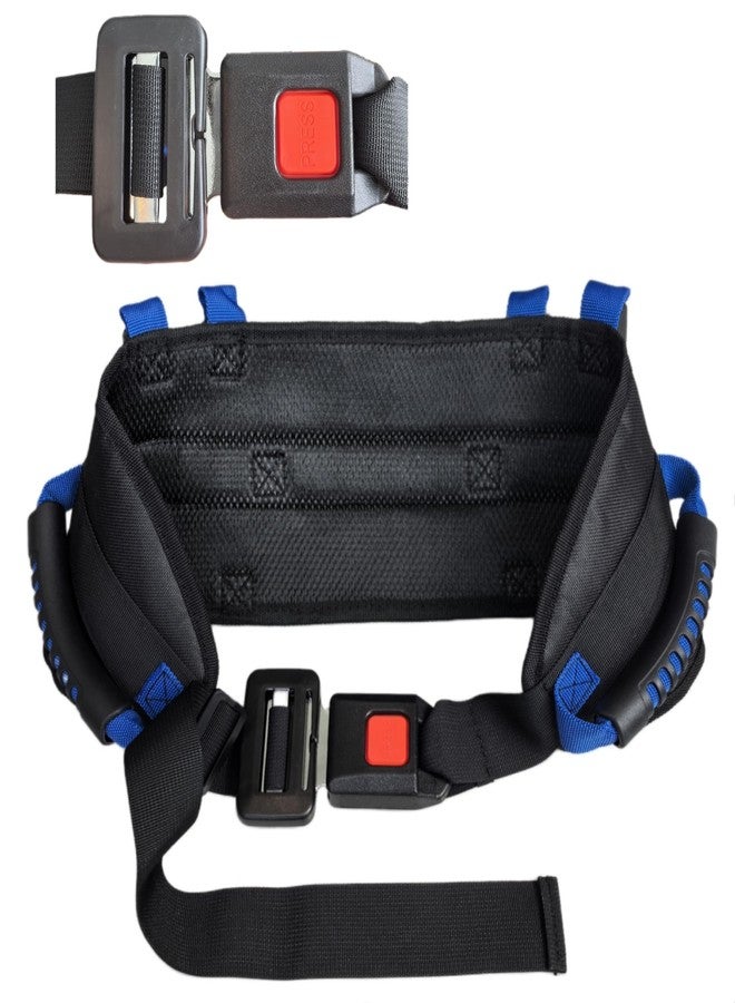 Inf-way Heavy-Duty Transfer Gait Belt for Seniors with Metal Buckle, Multiple Padded Handles, Adjustable Patient Assist Belt Fit Waist 32-53 inch - Image 1
