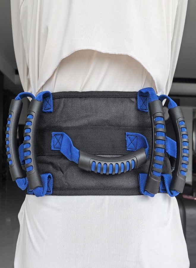 Inf-way Heavy-Duty Transfer Gait Belt for Seniors with Metal Buckle, Multiple Padded Handles, Adjustable Patient Assist Belt Fit Waist 32-53 inch - Image 3