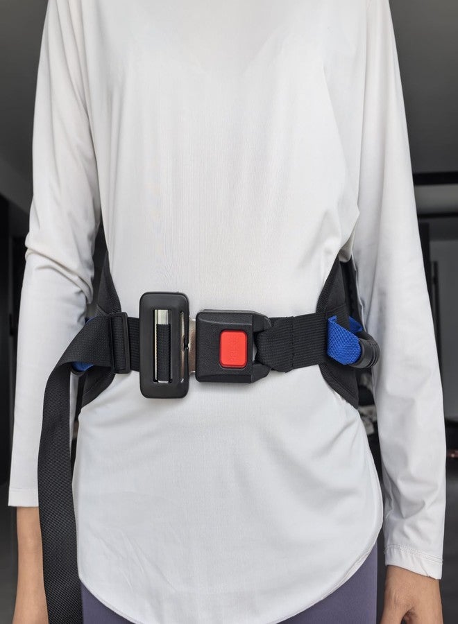 Inf-way Heavy-Duty Transfer Gait Belt for Seniors with Metal Buckle, Multiple Padded Handles, Adjustable Patient Assist Belt Fit Waist 32-53 inch - Image 4