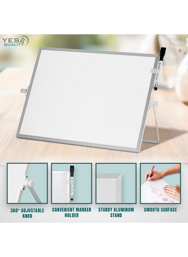 YES4QUALITY Agnetic Whiteboard (16” X 12”) W/Non-Slip Stand, Portable Desktop White Board For Kids W/ 10 Markers, 4 Magnets & 1 Eraser, Double-Sided Writing For Students & Office Use By Yes4Quality - Image 5