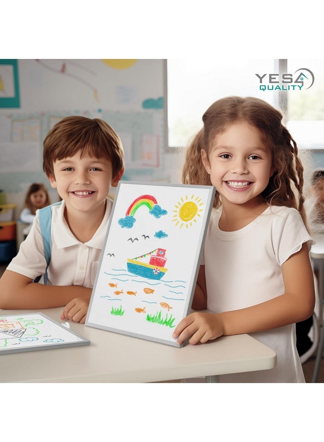 YES4QUALITY Agnetic Whiteboard (16” X 12”) W/Non-Slip Stand, Portable Desktop White Board For Kids W/ 10 Markers, 4 Magnets & 1 Eraser, Double-Sided Writing For Students & Office Use By Yes4Quality - Image 4