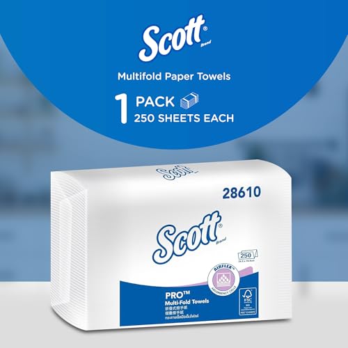 Scott Multi-Fold Paper Towel 28610 - 1 Pack x 250 Sheets (White Colour - Sheet Size 24 cm X 23.1 cm) - Image 2