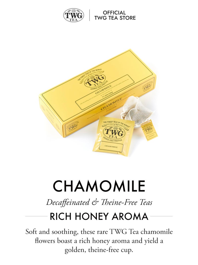 TWG Tea | Chamomile | Herbal Tea | Decaffeinated & Theine-Free | 15 Hand Sewn Cotton Teabags | Gift Set - Image 3