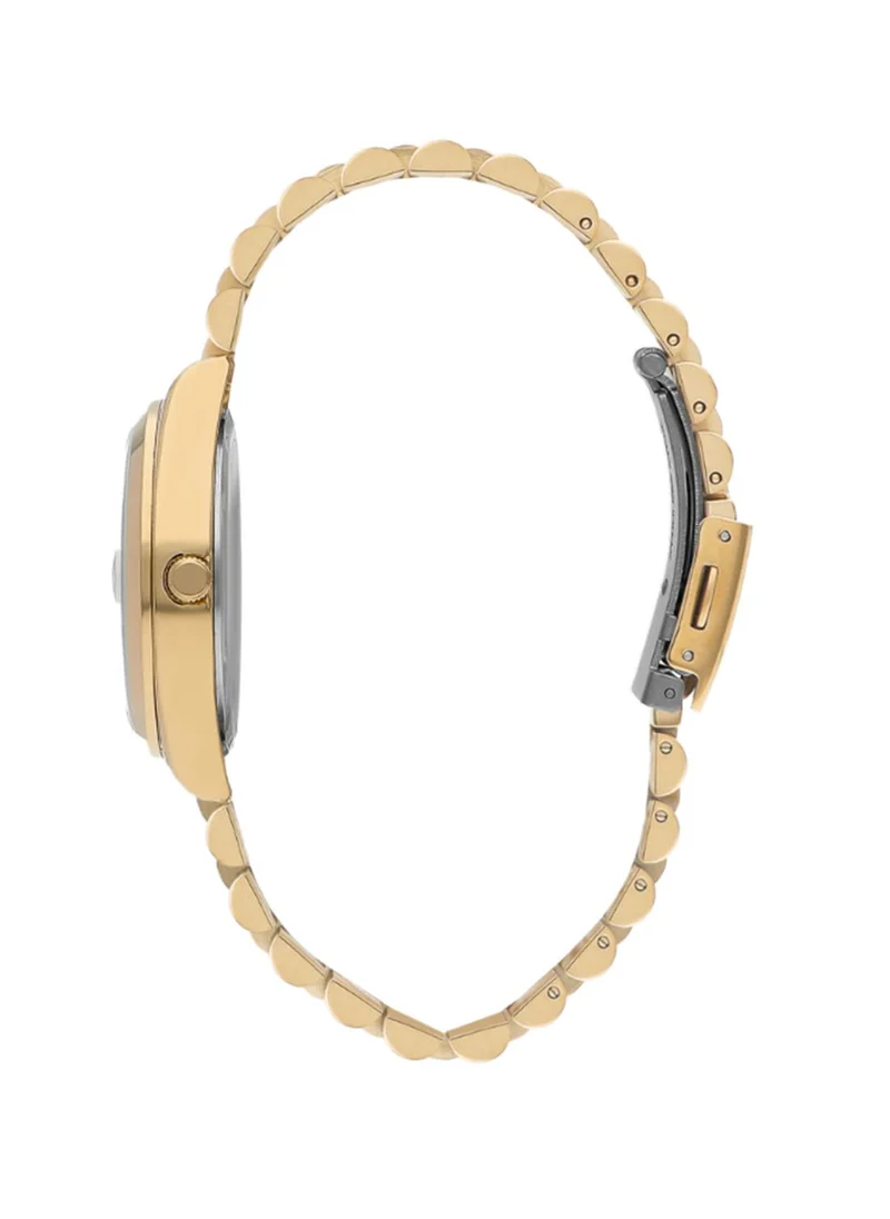 لي كوبر Lee Cooper Women's PC32A11 Movement Watch, Analog Display and Metal Strap - LC07827.130, Gold