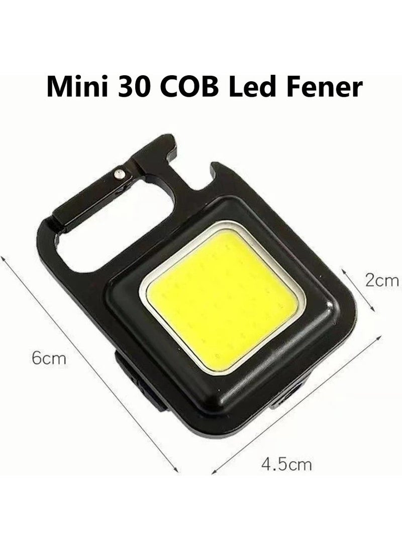 DUHALINE 30 Cob LED Mini Keychain Flashlight 800 Lumen Rechargeable Working Flashlight Multi-Function Portable Light For Camping Fishing Handyman  - Image 3