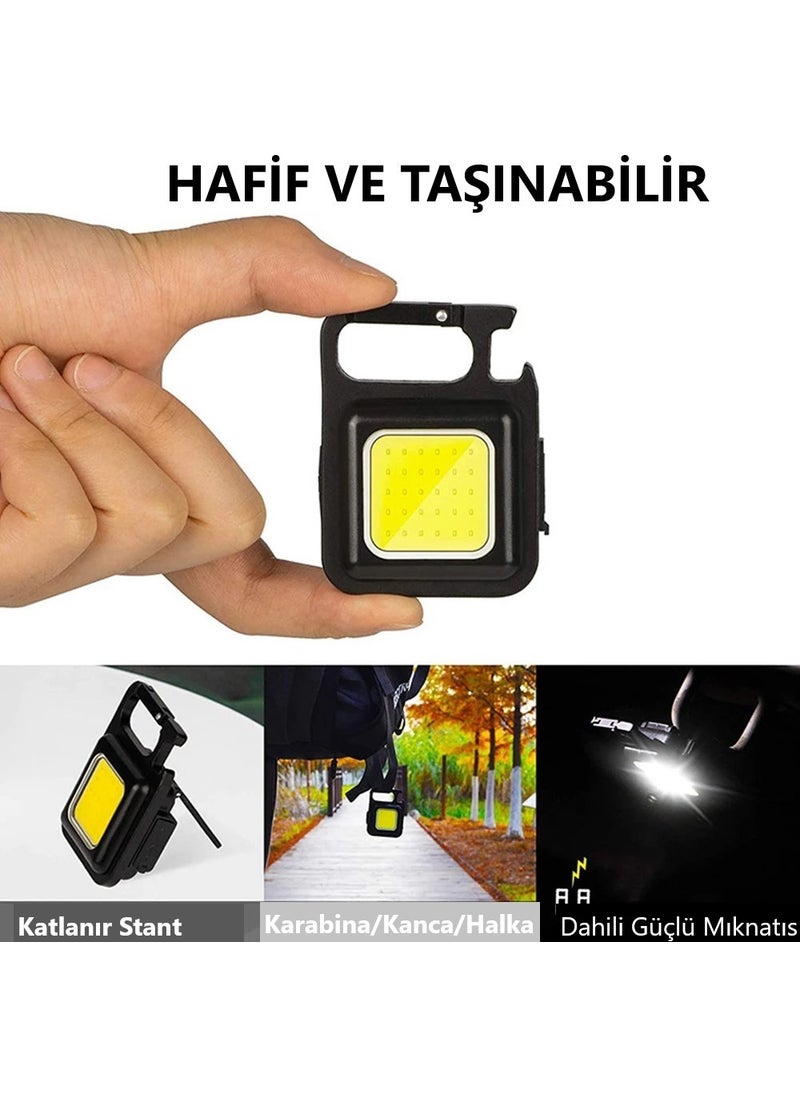 DUHALINE 30 Cob LED Mini Keychain Flashlight 800 Lumen Rechargeable Working Flashlight Multi-Function Portable Light For Camping Fishing Handyman  - Image 4