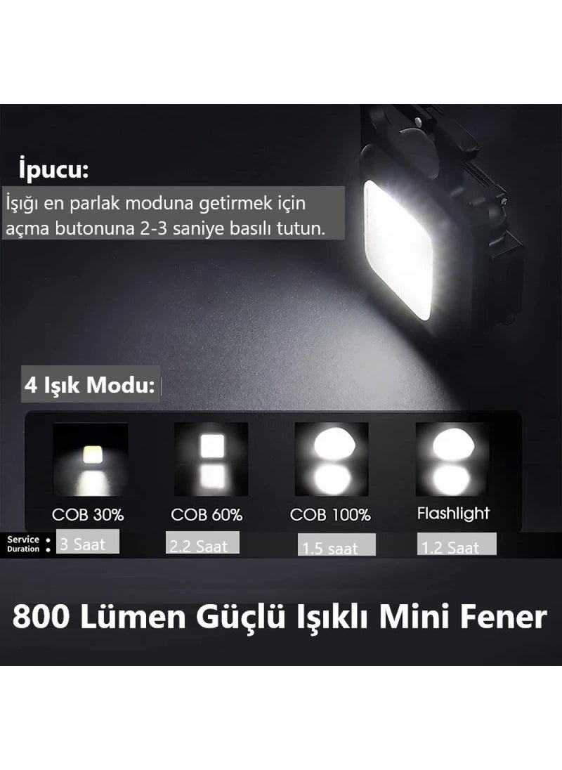 DUHALINE 30 Cob LED Mini Keychain Flashlight 800 Lumen Rechargeable Working Flashlight Multi-Function Portable Light For Camping Fishing Handyman  - Image 5