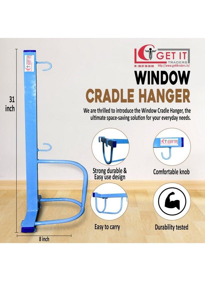 Get It - New Born Baby Cradle Metal Hanger Cradle For Baby;Kids Window Cradle Metal Window Cradle Hanger Alone For Baby;Babies Blue - Image 1