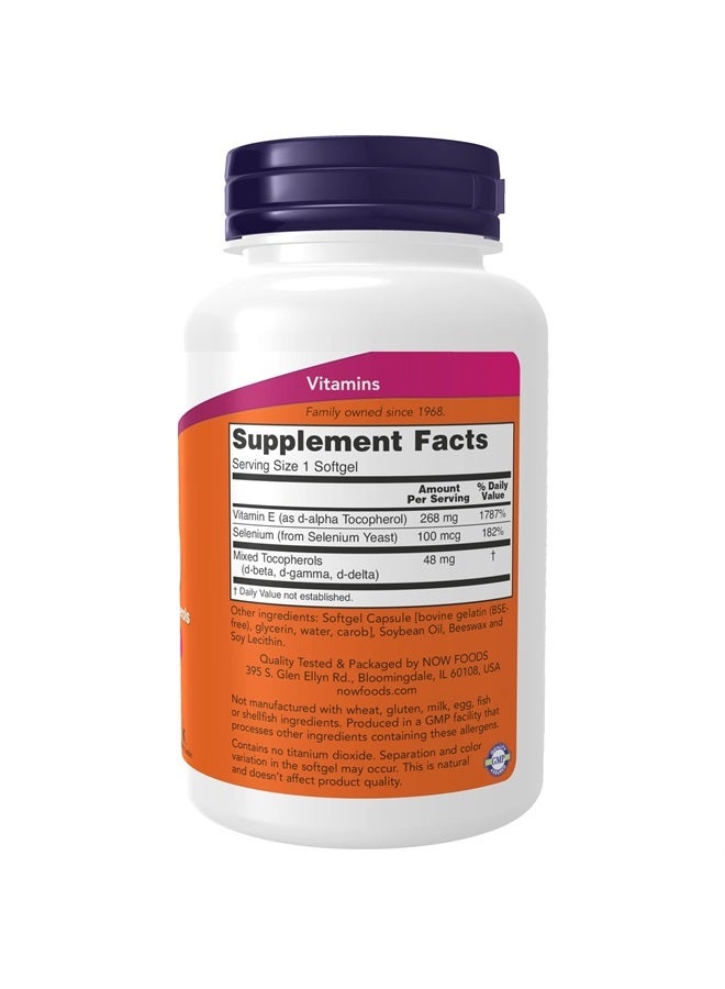 now Supplements, Vitamin E-400 IU, Mixed Tocopherols, Antioxidant Protection*, 100 Softgels - Image 2