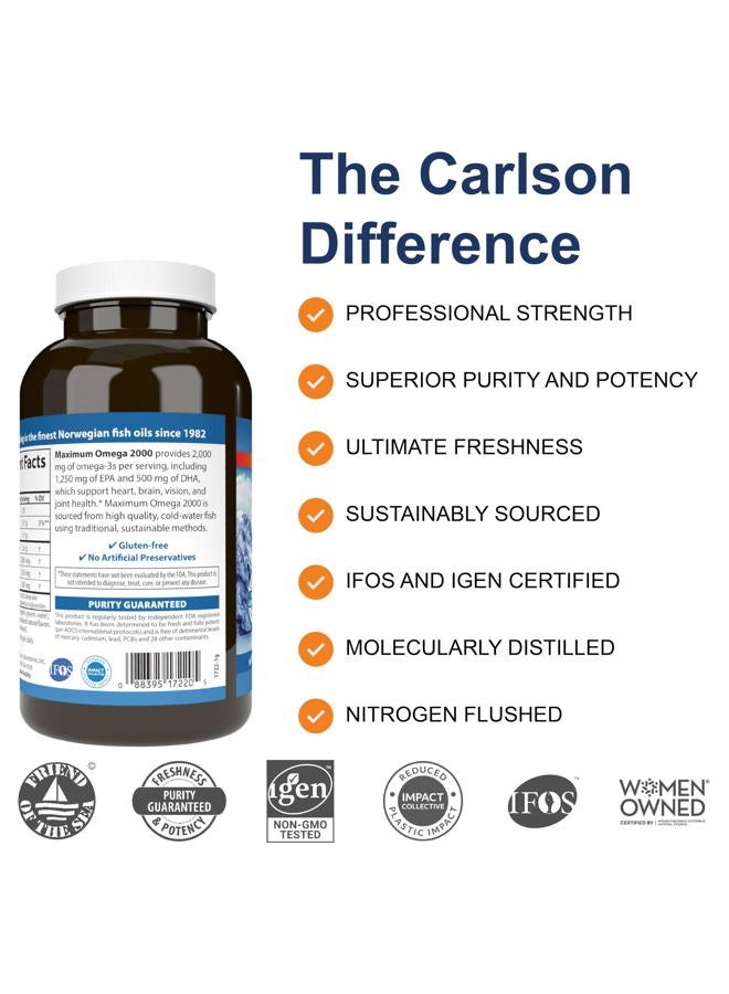 Carlson Labs - Maximum Omega 2000 180 Softgels - Image 2