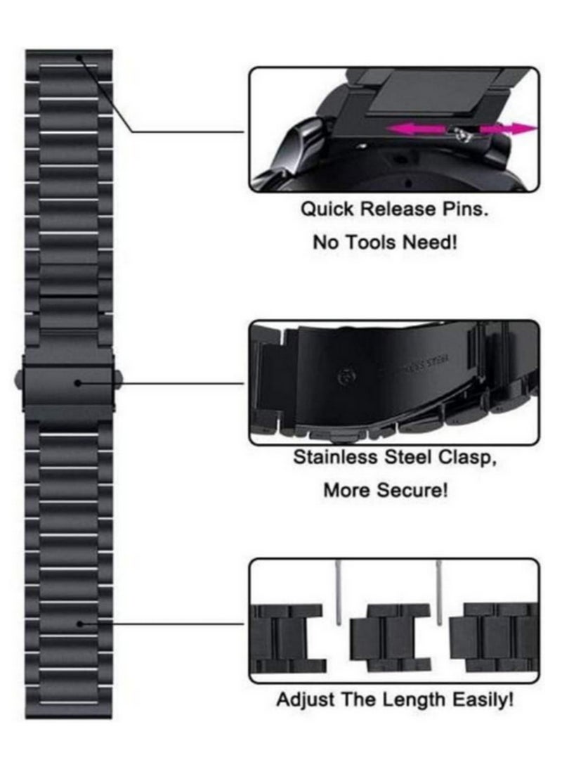 1PCS Stainless Steel Quick Release Band Strap for Huawei Watch GT2 46mm (22mm Width) Durable Metal Wristband, Secure Clasp, Comfortable Fit, Easy Adjustable & Sport-Friendly Design - Image 3