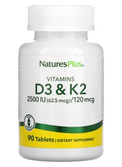 NaturesPlus Vitamins D3 & K2, 90 Tablets 