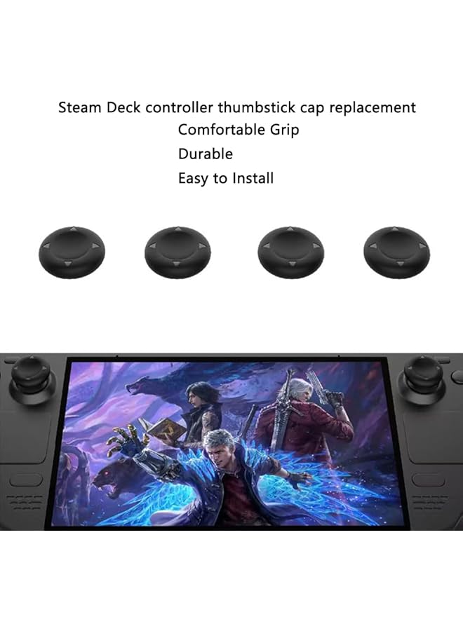 Apply To Steam Deck Oled Protective Kit Dust Plugs + Button & Touchpad Stickers + Silicone Joystick Caps Full Set Accessory Bundle For Valve Steam Deck Oled - Image 2